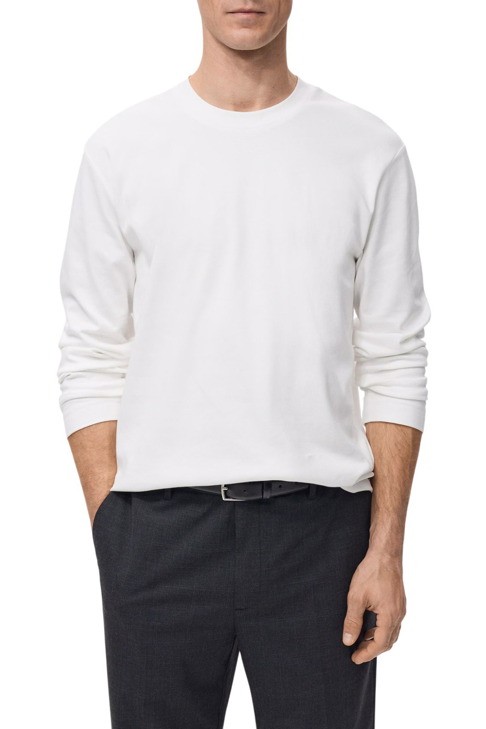 Мужской Mango Man Лонгслив GARETH из хлопка (цвет ), артикул 27061254 | Фото 3