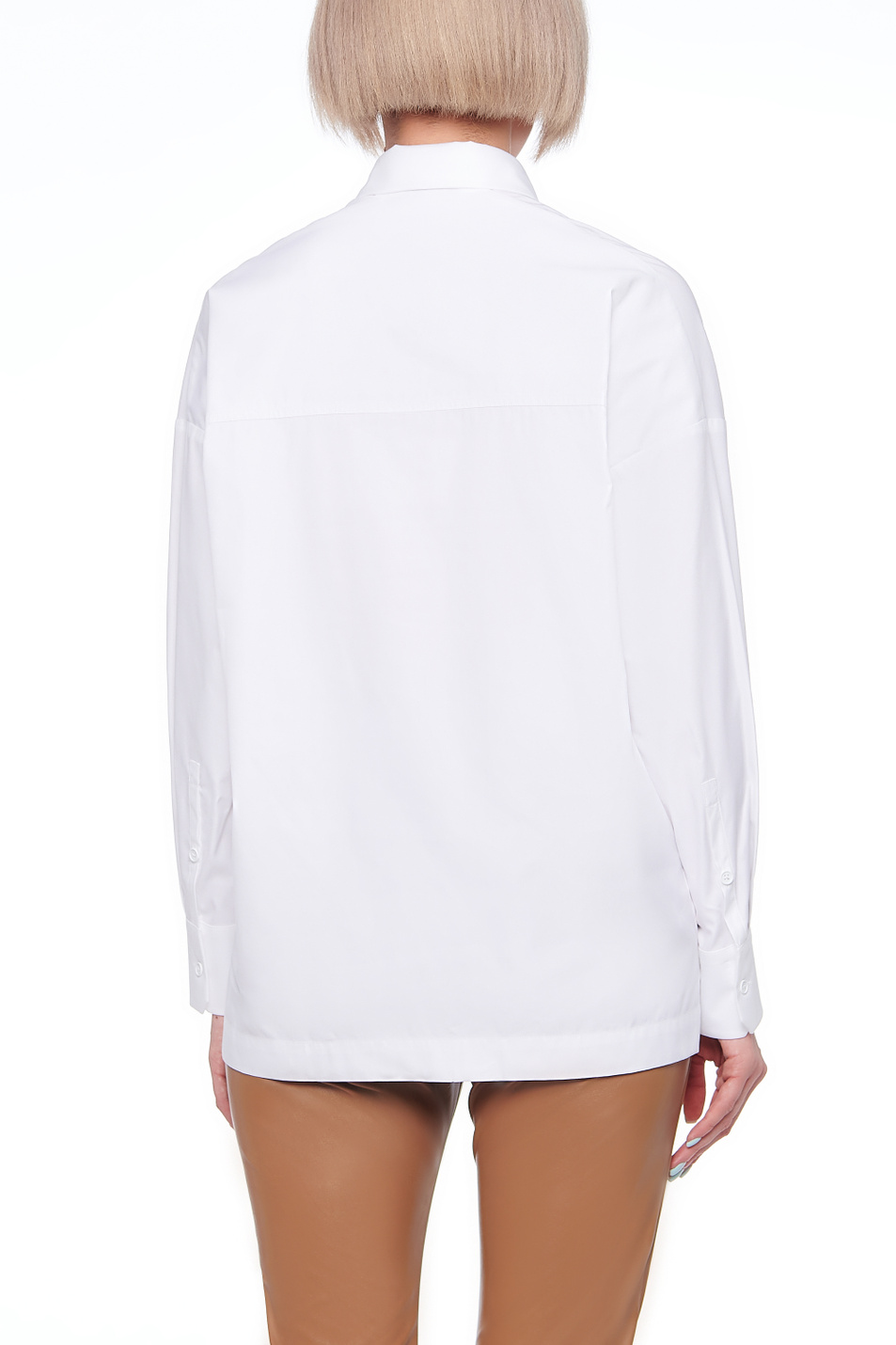 Max Mara Рубашка из смесового хлопка с добавлением лиоцелла (цвет ), артикул 31160216 | Фото 4
