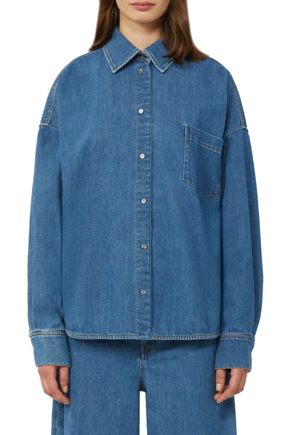 Женский Weekend Max Mara Рубашка FOGGIA джинсовая (цвет ), артикул 2615111011 | Фото 3