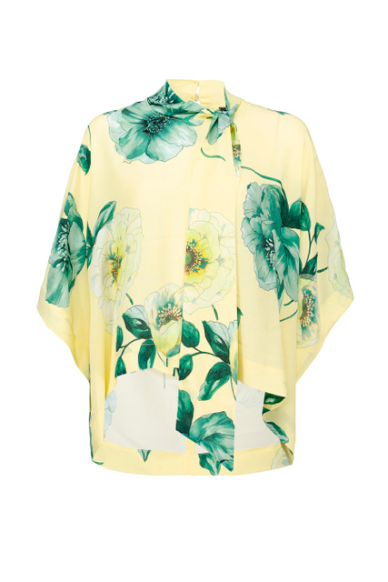Блузка с принтом и рукавами-кимоно|Основной цвет:Желтый|Артикул:1G17ANY7SK | Фото 1