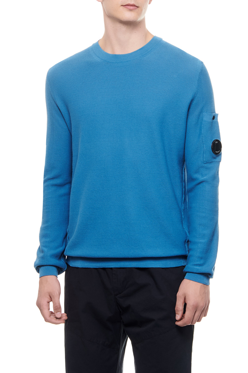 Джемпер с накладным карманом|Основной цвет:Синий|Артикул:16CMKN256A110081G | Фото 1