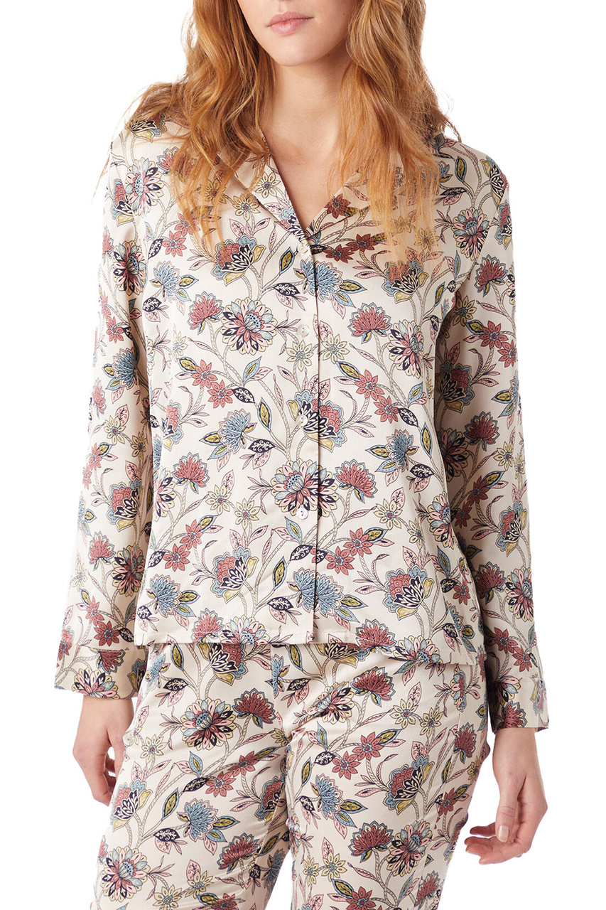 Пижамная рубашка GRACE с цветочным принтом|Основной цвет:Разноцветный|Артикул:6537980 | Фото 1