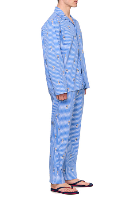 Пижама из натурального хлопка|Основной цвет:Голубой|Артикул:714862801001 | Фото 2