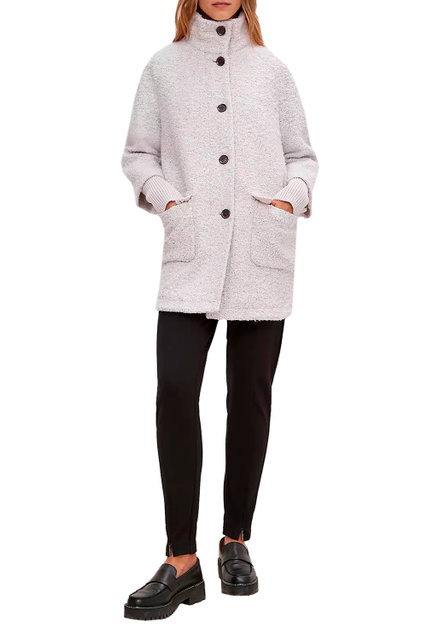 Пальто на пуговицах с воротником-стойкой|Основной цвет:Кремовый|Артикул:2117394 | Фото 2