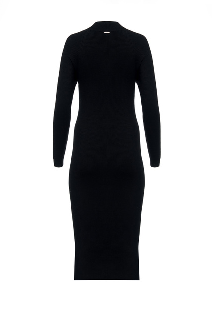 Облегающее трикотажное платье|Основной цвет:Черный|Артикул:WF2129MS49I | Фото 2