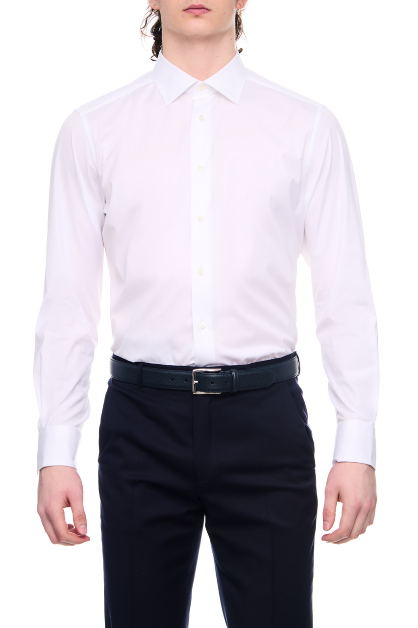 Рубашка из эластичного хлопка|Основной цвет:Белый|Артикул:504100A5-9MS0JI-G | Фото 1
