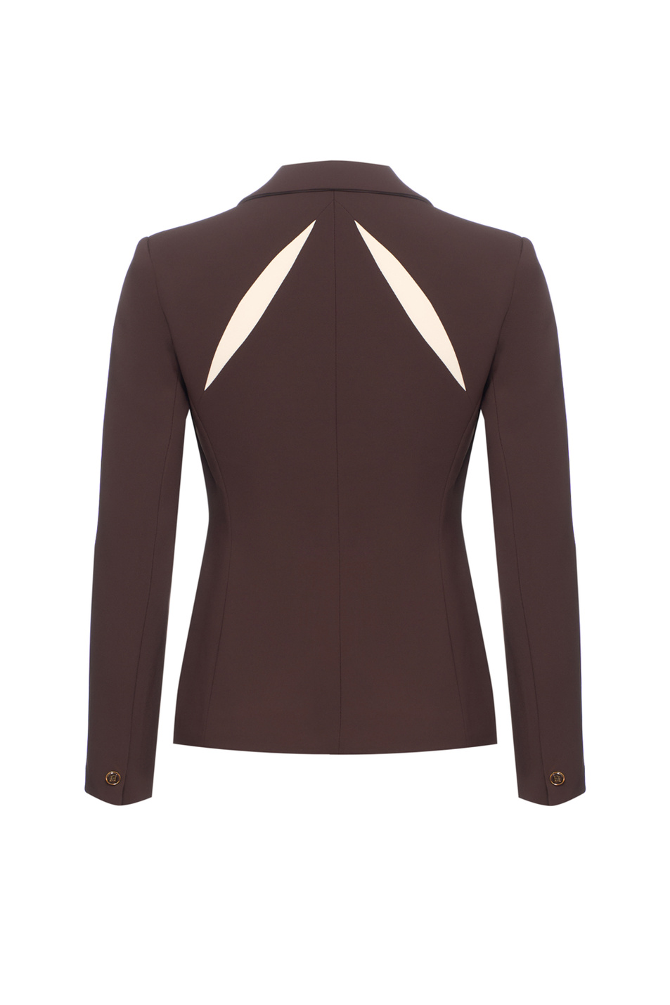 Пиджак с двухцветными вырезами|Основной цвет:Коричневый Женский Elisabetta Franchi Пиджак с двухцветными вырезами (цвет ), артикул GI19861E2 | Фото 2