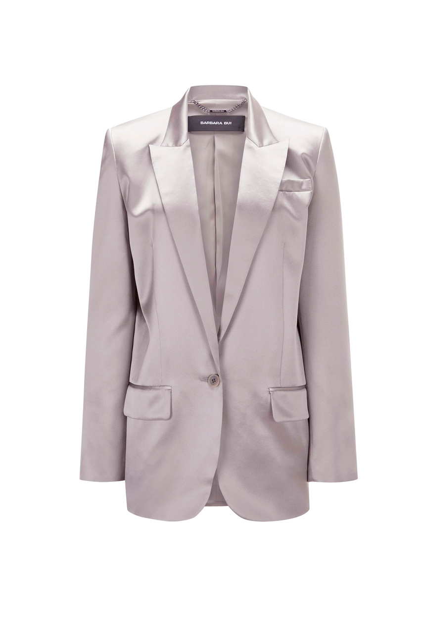 Пиджак из натурального шелка|Основной цвет:Серый|Артикул:B7225XCA | Фото 1