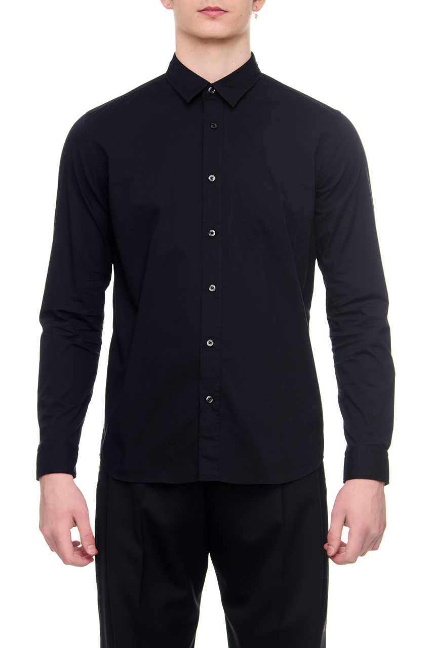 Рубашка с принтом на спинке|Основной цвет:Черный|Артикул:50484366 | Фото 1