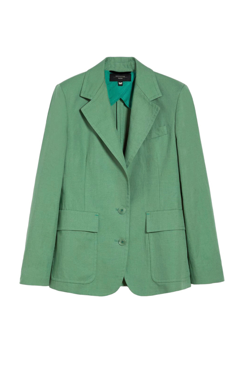 Пиджак DATTERO из хлопка и льна|Основной цвет:Зеленый|Артикул:2415041042 | Фото 1
