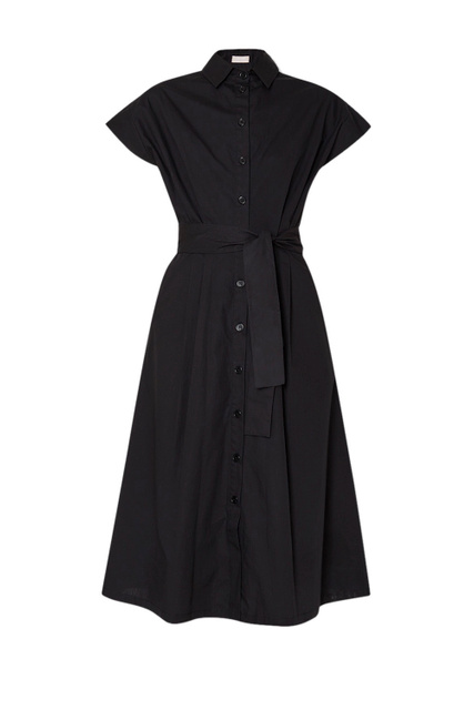 Платье-рубашка с поясом|Основной цвет:Черный|Артикул:WA3163T3051 | Фото 1