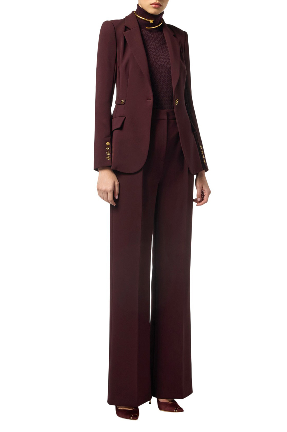 Женский Elisabetta Franchi Брюки с акцентными пуговицами (цвет ), артикул PA09956E2 | Фото 2