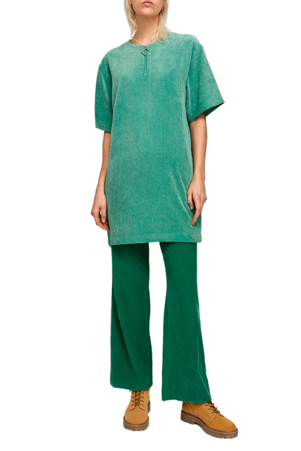 Вельветовое платье|Основной цвет:Зеленый|Артикул:195083 | Фото 2