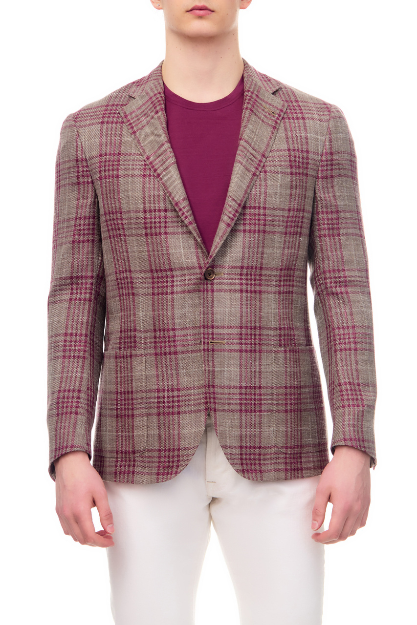 Пиджак из шерсти, шелка и льна|Основной цвет:Красный|Артикул:91XY76-3116229 | Фото 1