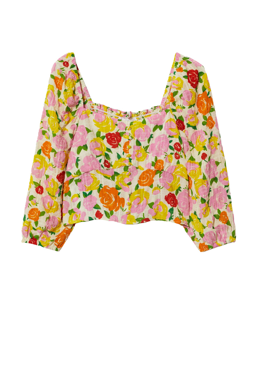 Блузка PRADERA с цветочным принтом|Основной цвет:Разноцветный|Артикул:27007132 | Фото 1