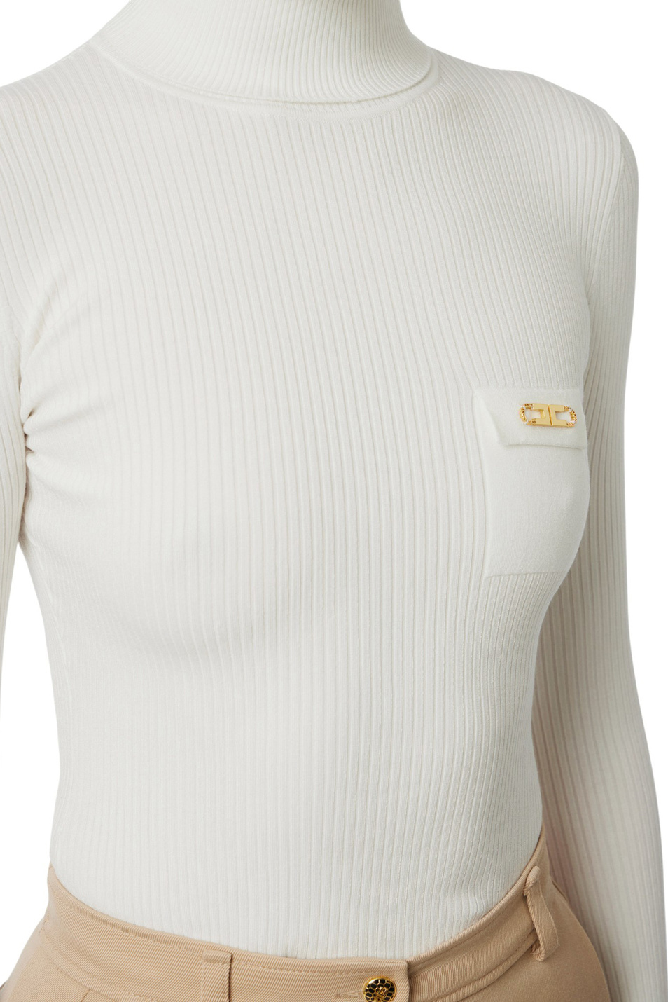 Женский Elisabetta Franchi Водолазка с акцентными пуговицами (цвет ), артикул MK11B56E2 | Фото 4