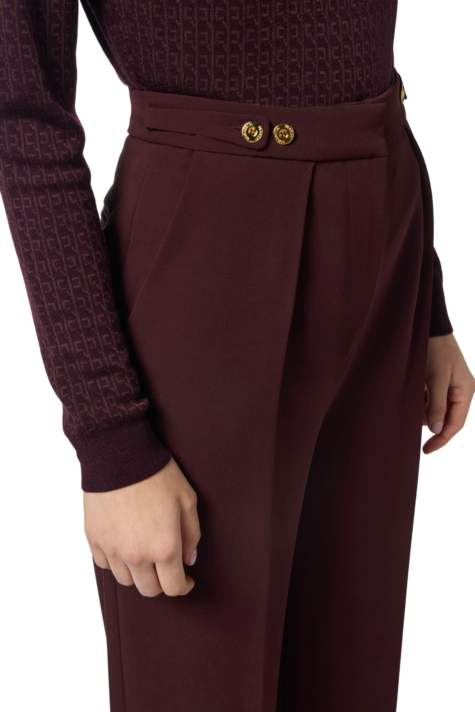 Женский Elisabetta Franchi Брюки с акцентными пуговицами (цвет ), артикул PA09956E2 | Фото 5