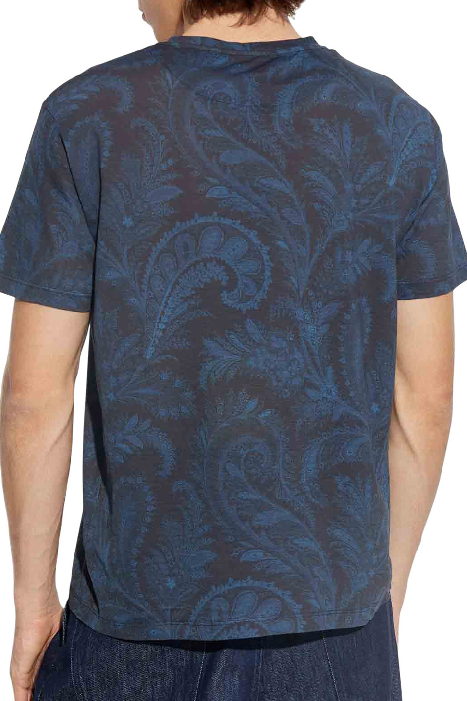 Футболка с принтом пейсли|Основной цвет:Синий Мужской Etro Футболка с принтом пейсли (цвет ), артикул MRMA0002AK999X0883 | Фото 5