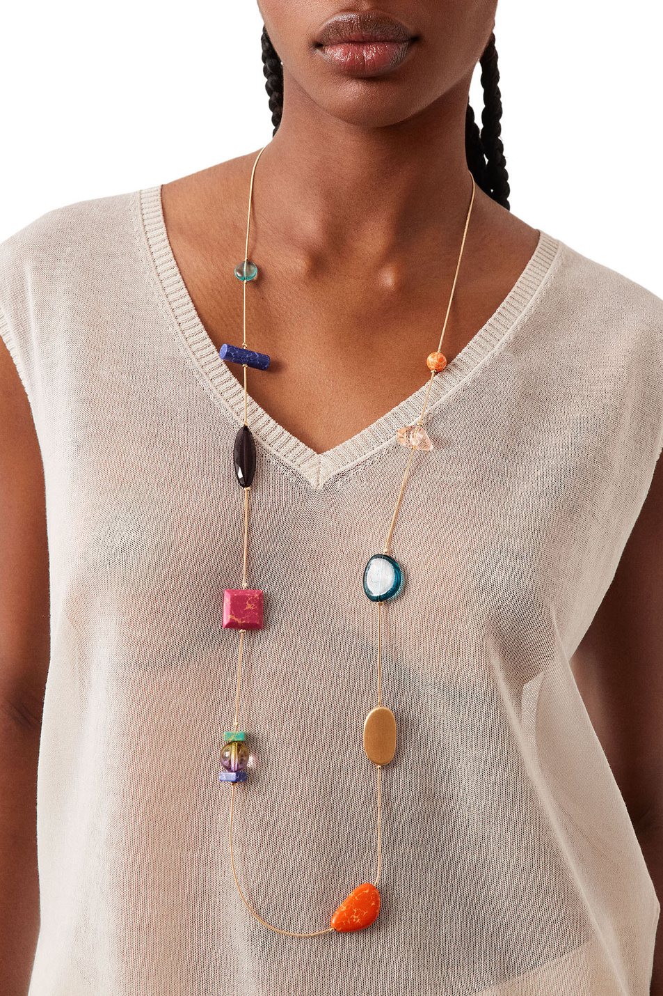 Женский Parfois Ожерелье с разноцветными камнями (цвет ), артикул 218519 | Фото 2