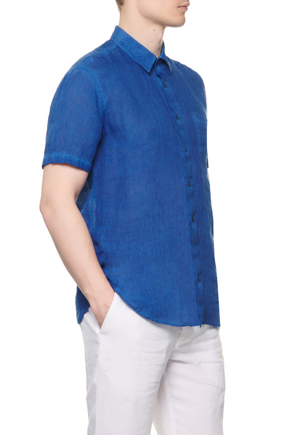 Мужской 120% Lino Рубашка из чистого льна (цвет ), артикул V0M13680000115S00 | Фото 3