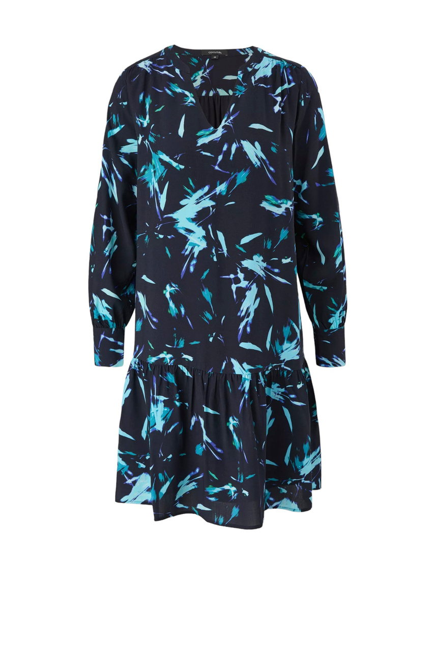 Платье с принтом|Основной цвет:Синий|Артикул:2138411 | Фото 1