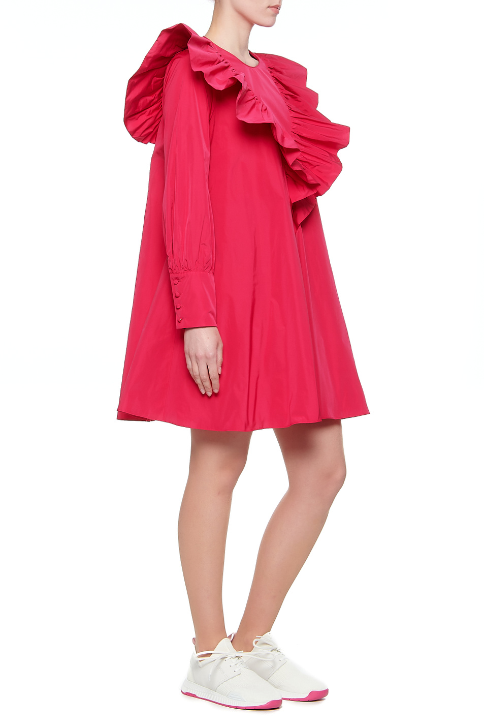 Женский Red Valentino Платье из тафты с рюшами (цвет ), артикул WR3VABF01FP | Фото 3