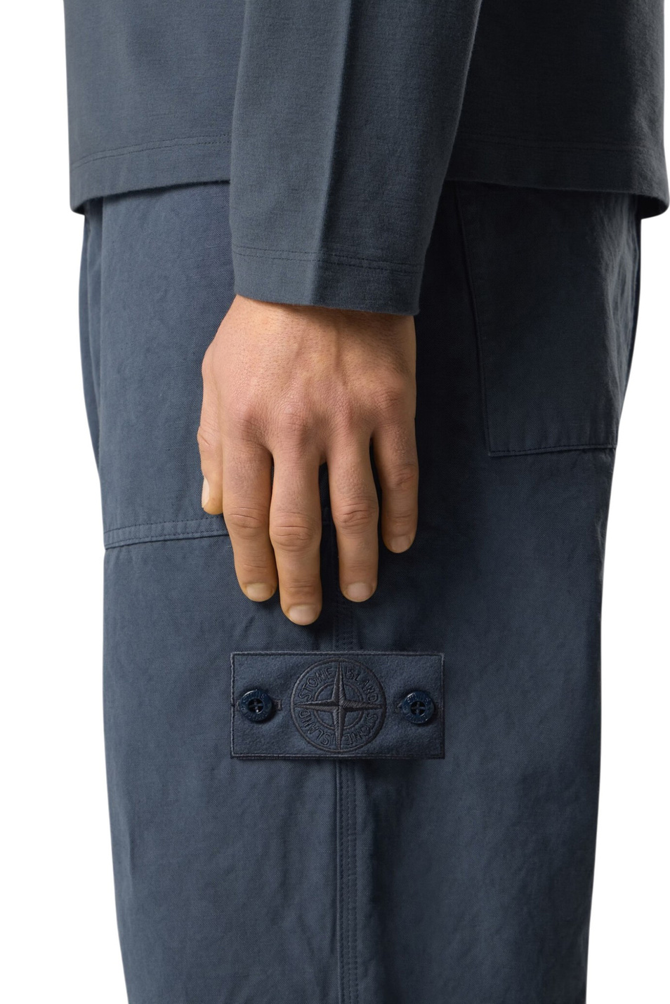 Мужской Stone Island Брюки из хлопка и льна (цвет ), артикул L1S153100016-S0F36 | Фото 6