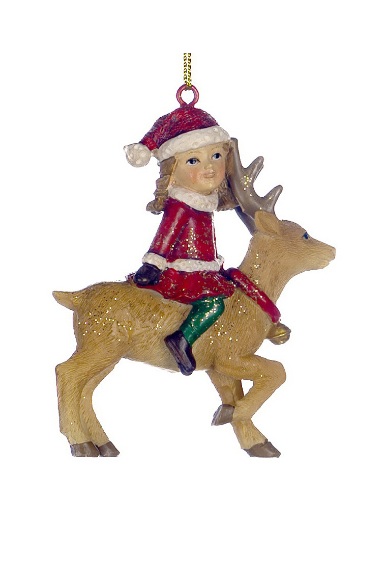 Не имеет пола Goodwill Елочная игрушка "Девочка на олене", 8,5 см (цвет ), артикул MC 38260_1 | Фото 1
