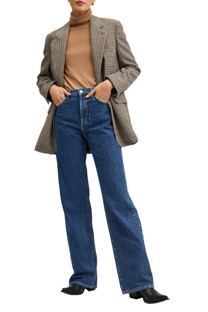 Прямые джинсы KAIA с завышенной талией|Основной цвет:Синий|Артикул:27083264 | Фото 2