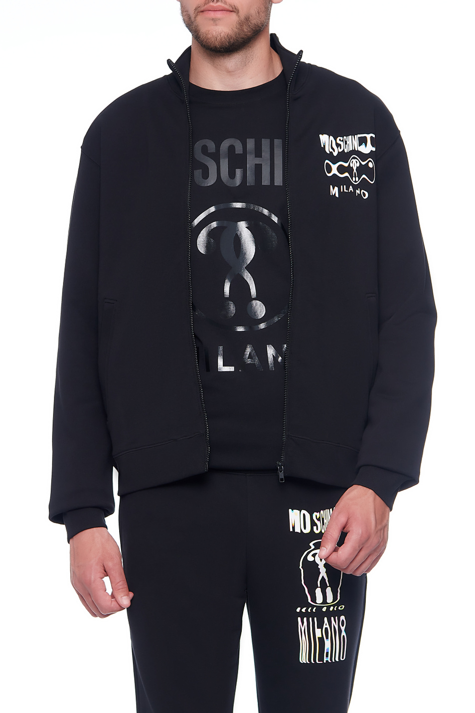 Мужской Moschino Толстовка из натурального хлопка на молнии (цвет ), артикул J1712-7027 | Фото 1