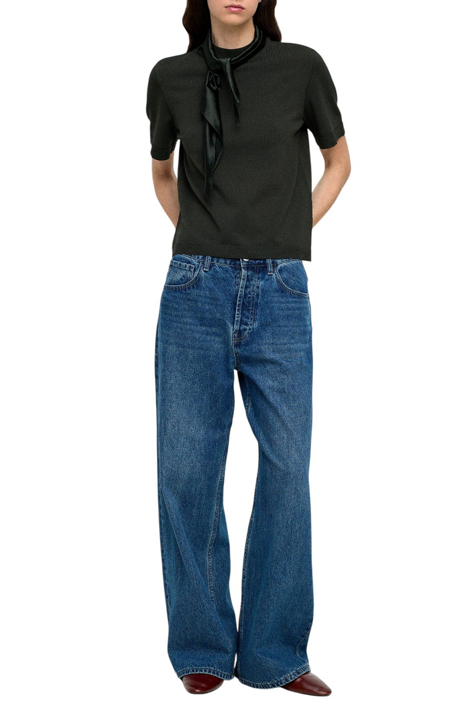 Джемпер с шарфом|Основной цвет:Хаки Женский Parfois Джемпер с шарфом (цвет ), артикул 240317 | Фото 2