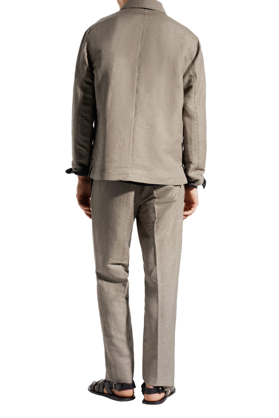 Мужской Mango Man Куртка CID в ломаную клетку из смесового льна (цвет ), артикул 47005916 | Фото 4