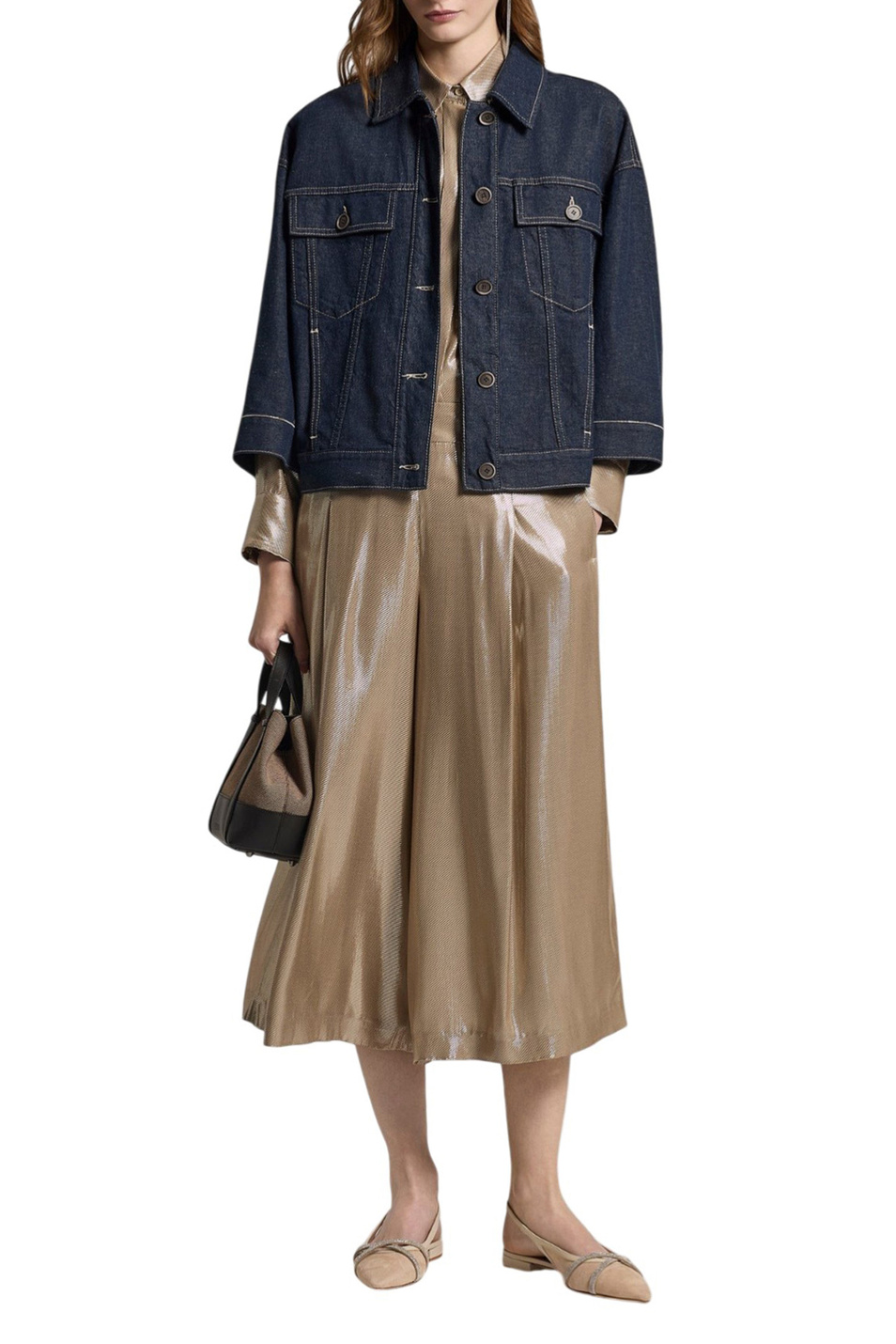 Женский Peserico Куртка джинсовая из хлопка и льна (цвет ), артикул S21559L12-07934 | Фото 3