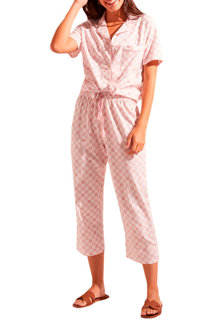 Пижама в рубашечном стиле из натурального хлопка|Основной цвет:Розовый|Артикул:3594614 | Фото 1