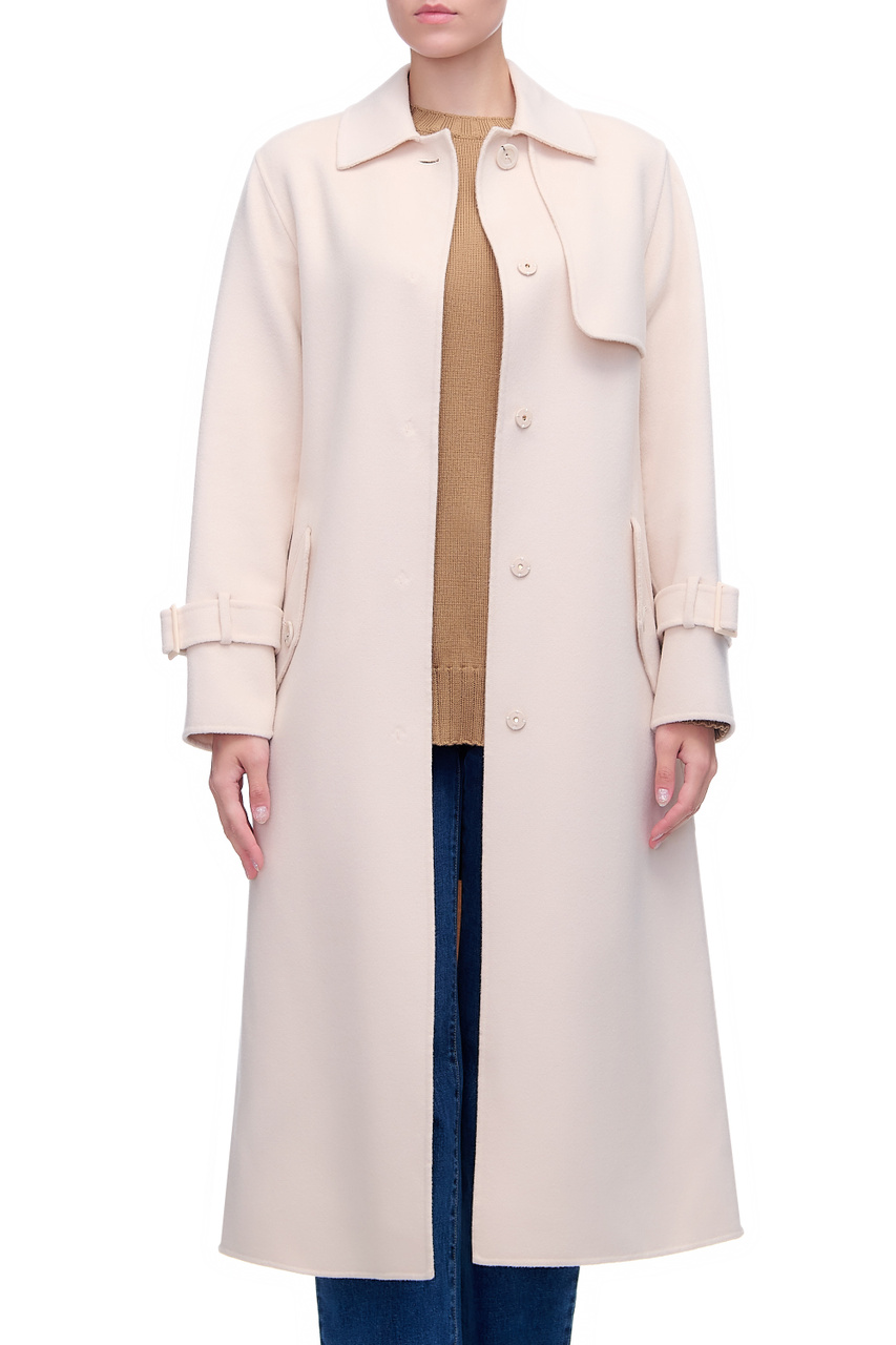 Пальто FATA из смесовой шерсти с добавлением кашемира и шелка|Основной цвет:Бежевый|Артикул:60160219 | Фото 1