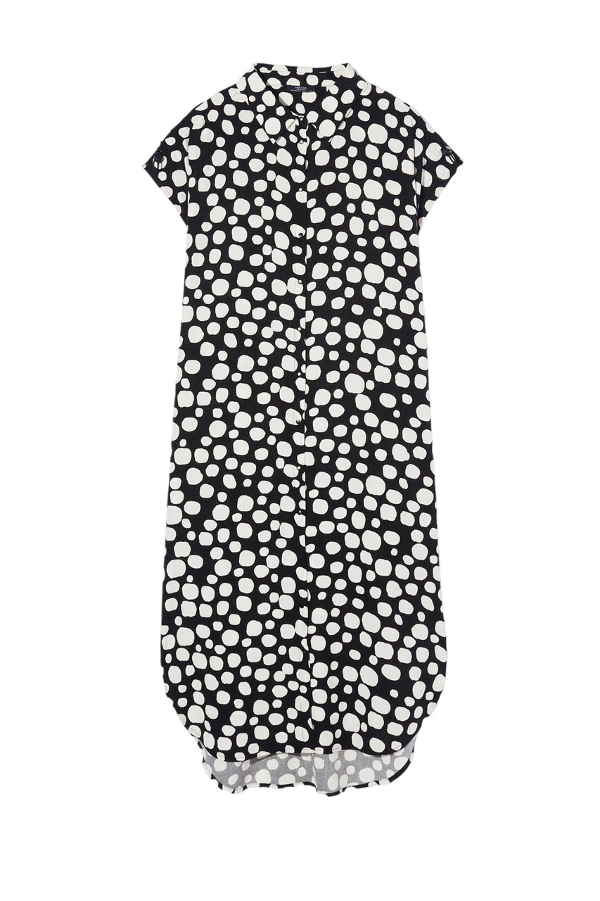 Платье с принтом|Основной цвет:Черно-белый|Артикул:211497 | Фото 1