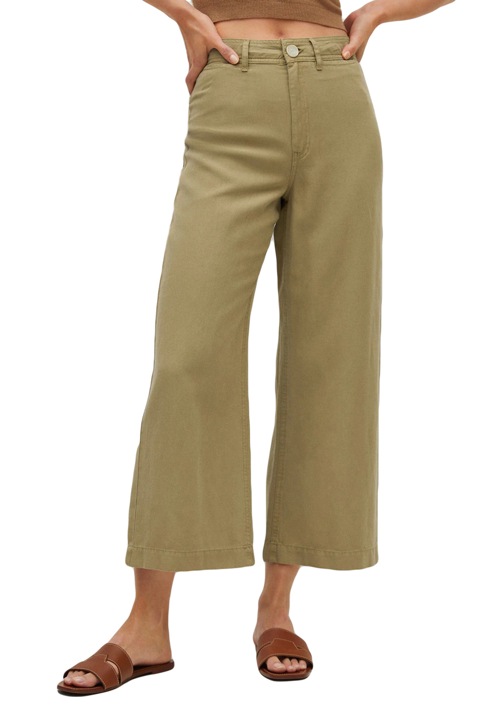 Женский Mango Брюки-кюлоты из смесовой ткани (цвет ), артикул 87098630 | Фото 3