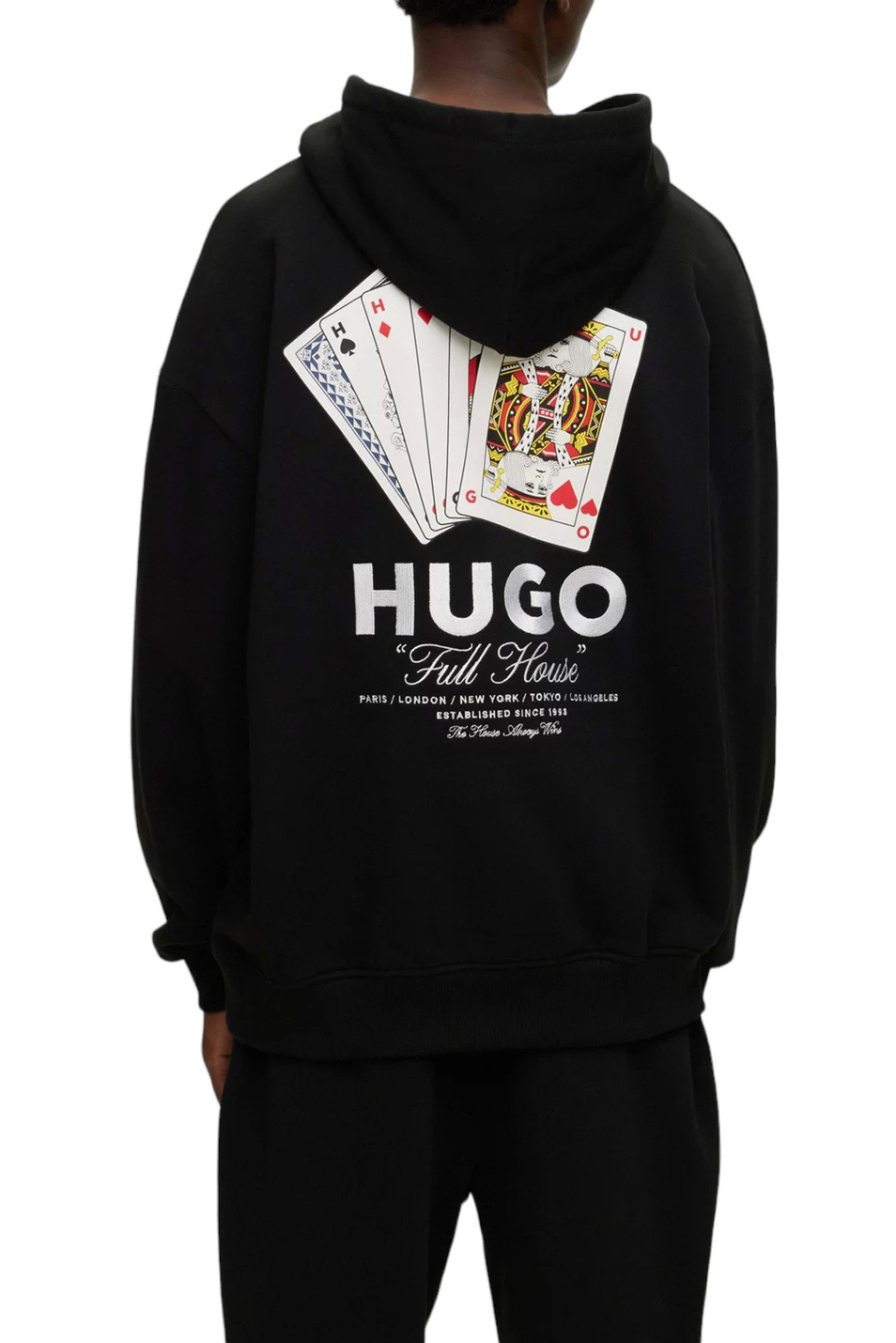 Мужской HUGO Худи из натурального хлопка с контрастным принтом (цвет ), артикул 50499741 | Фото 4