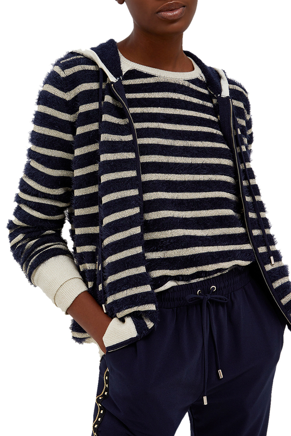 Liu Jo Толстовка в полоску с капюшоном (цвет ), артикул TF1184MA27G | Фото 1