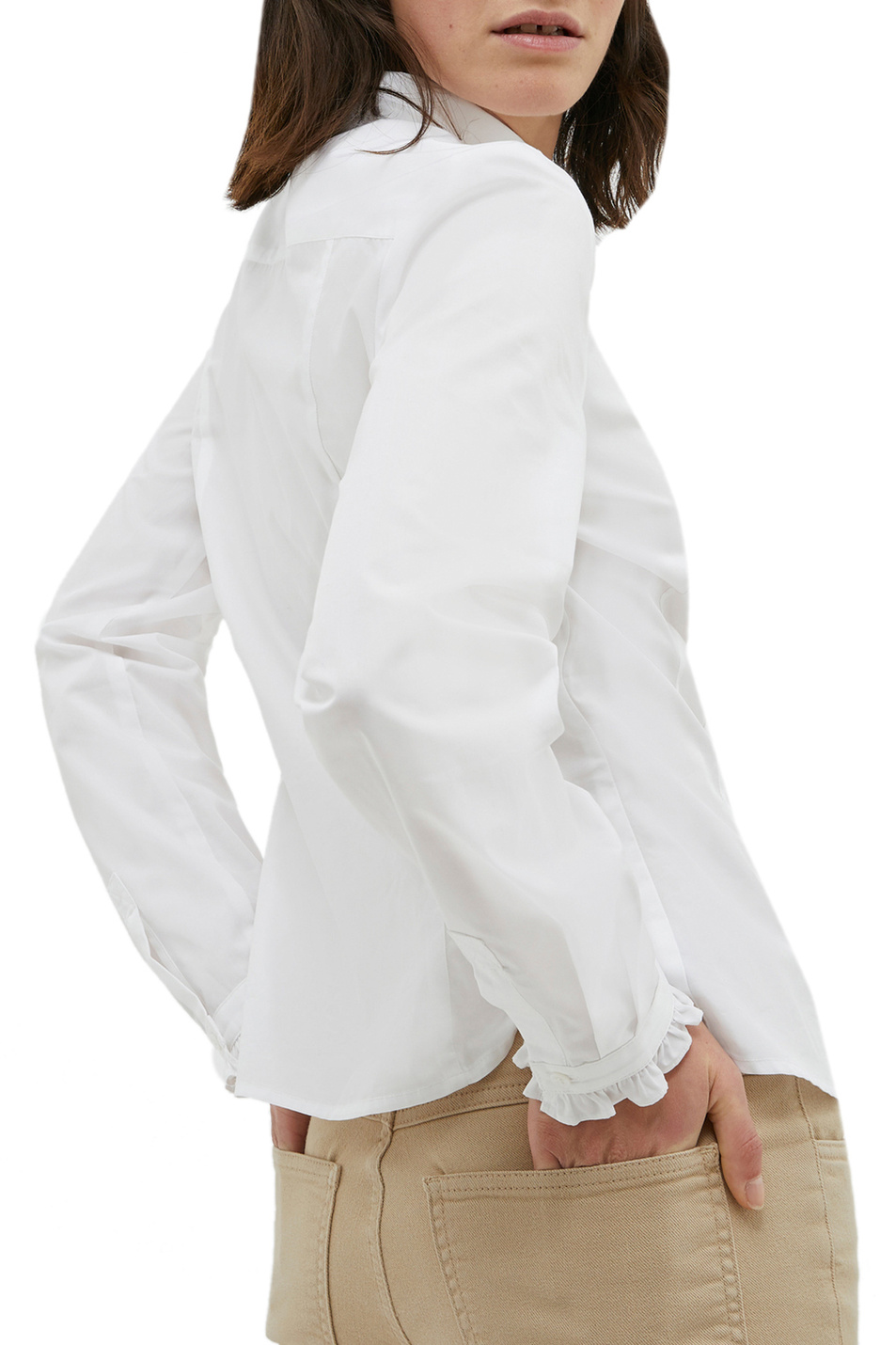 Женский MAX&Co. Рубашка TORRONE из натурального хлопка с оборками (цвет ), артикул 71110222 | Фото 4