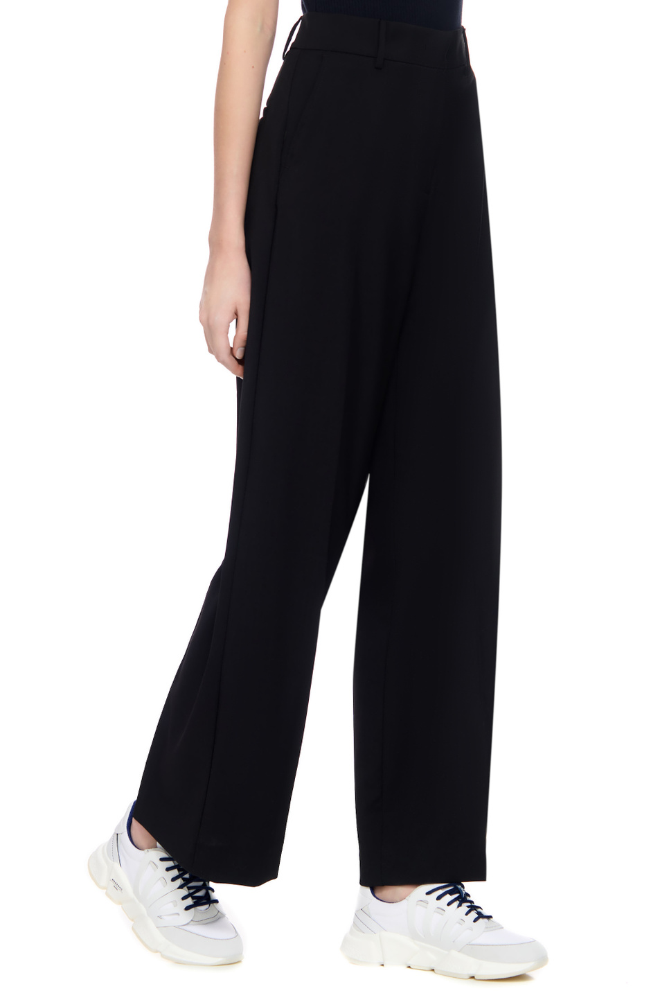 Женский Weekend Max Mara Брюки VISIVO из натуральной шерсти (цвет черный), артикул 2351361639 | Фото 5