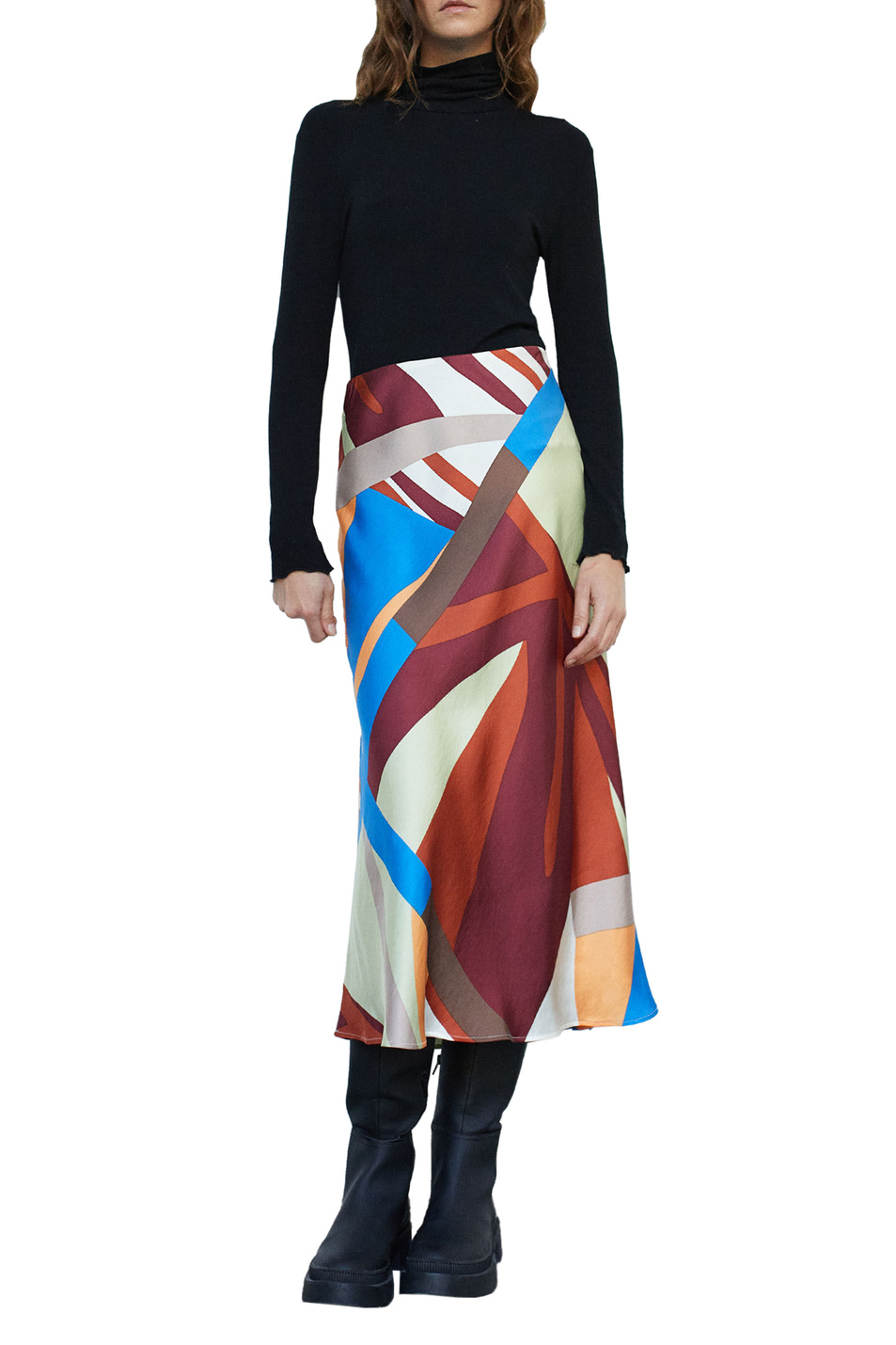 Parfois Атласная юбка с принтом (цвет ), артикул 193091 | Фото 2