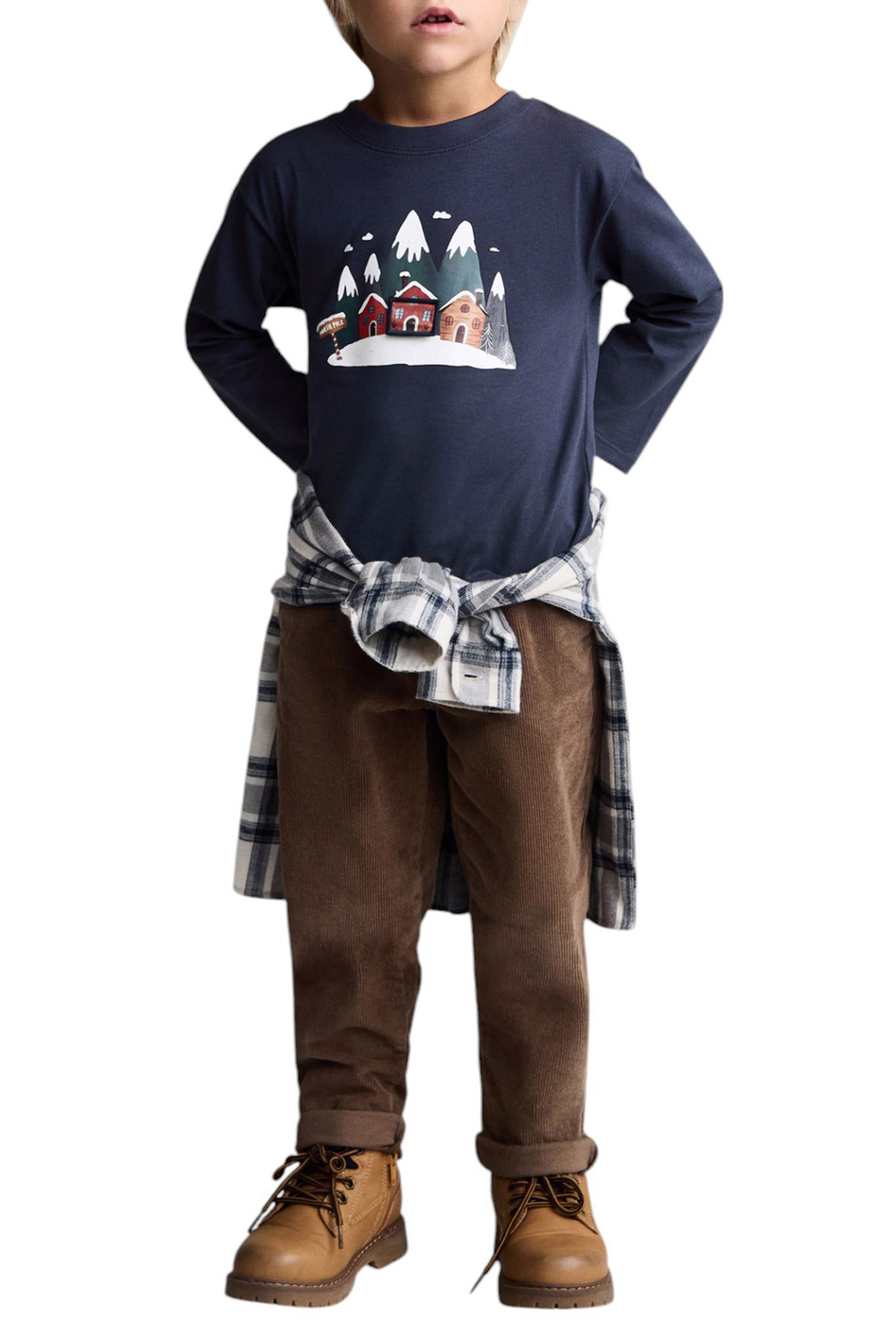 Мальчикам Mango Kids Лонгслив VILLAGE с принтом (цвет ), артикул 77009412 | Фото 3