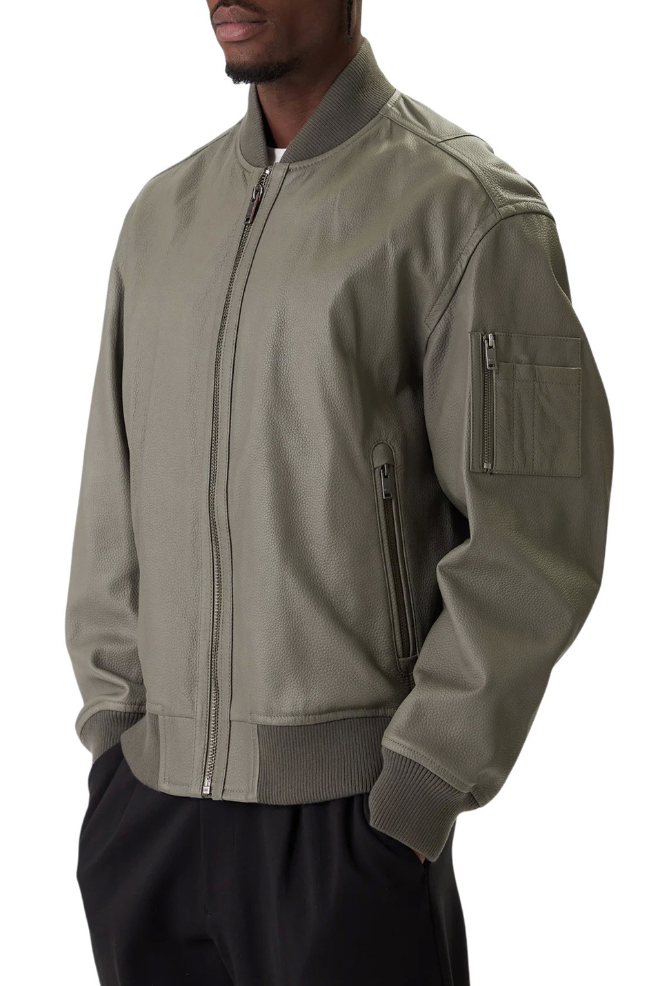 Мужской BOSS Бомбер Jakri из натуральной кожи (цвет ), артикул 50552151 | Фото 3