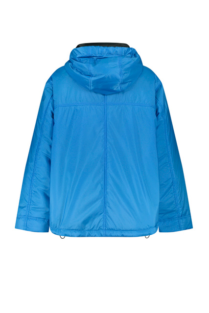 Куртка на молнии с капюшоном на кулиске|Основной цвет:Синий|Артикул:150202-31177 | Фото 2