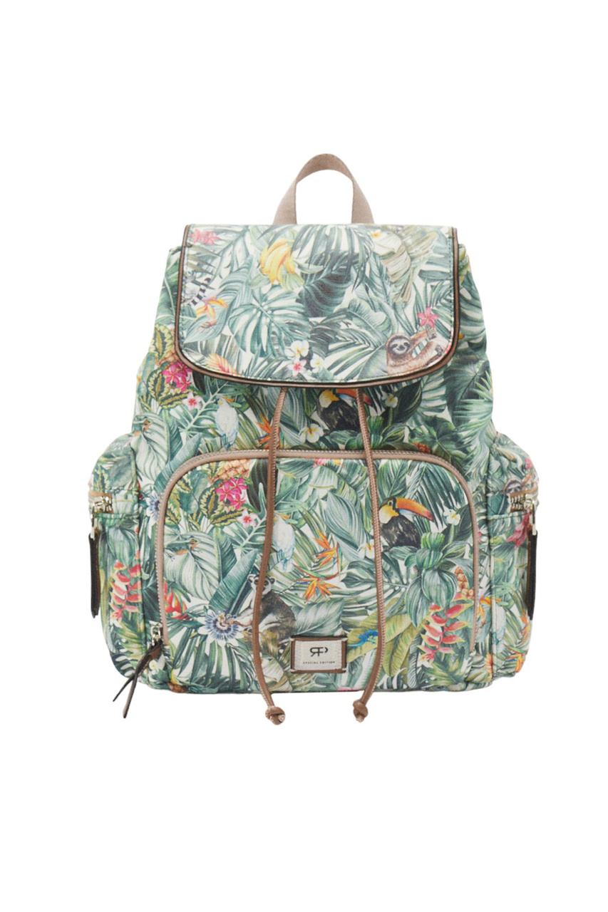 Рюкзак с принтом|Основной цвет:Зеленый|Артикул:217555 | Фото 1