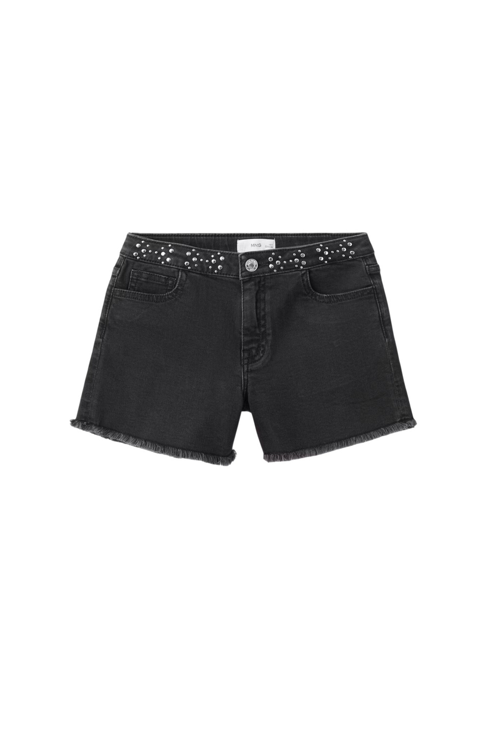 Девочкам Mango Kids Шорты джинсовые с бахромой (цвет ), артикул 27006743 | Фото 1