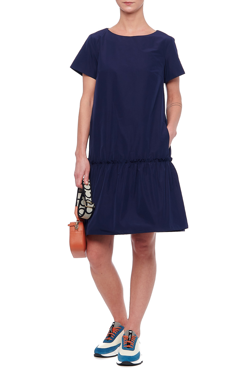 Платье GARZA из смесового хлопка с молнией на спинке|Основной цвет:Синий|Артикул:52260719 | Фото 1