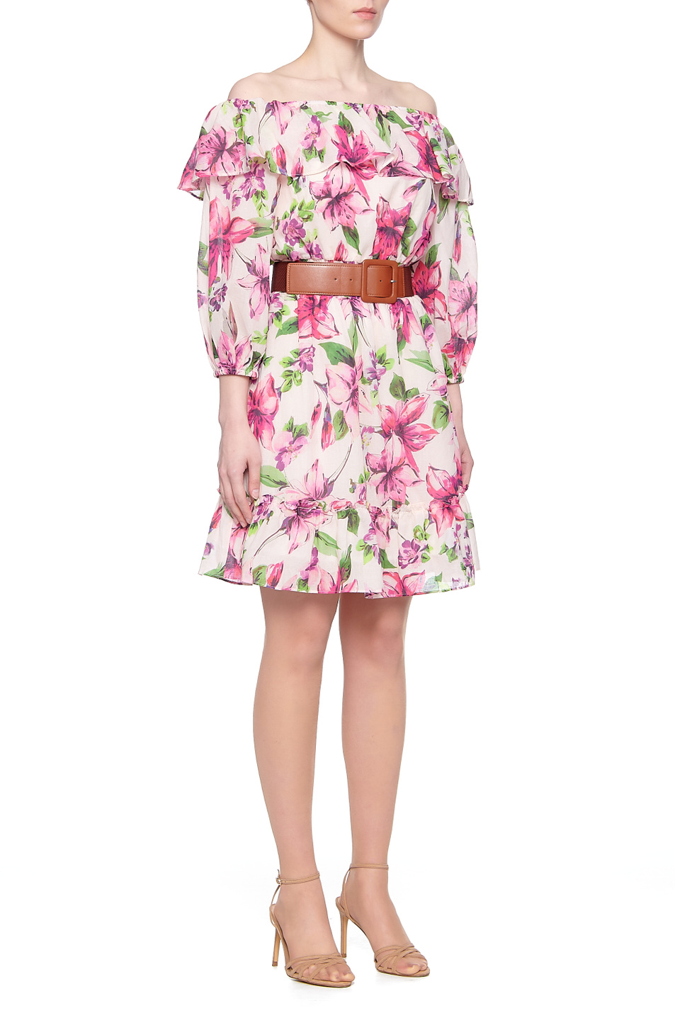 Женский Liu Jo Платье с цветочным принтом и воланами (цвет ), артикул WA1131T5976 | Фото 4