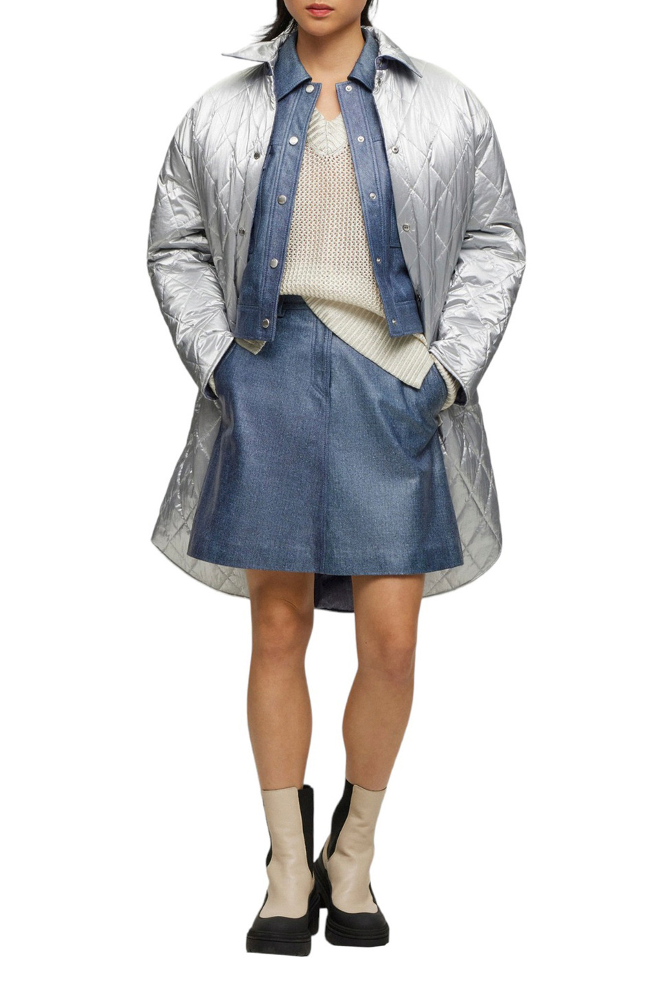 Женский BOSS Куртка-рубашка двусторонняя с отложным воротником (цвет ), артикул 50494256 | Фото 6